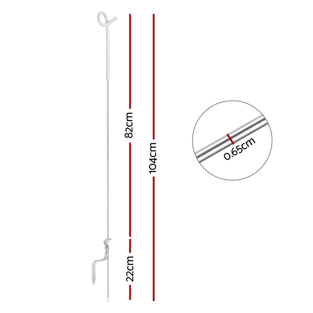 Giantz 20x Electric Fence Pigtail Posts Steel Tape Fencing