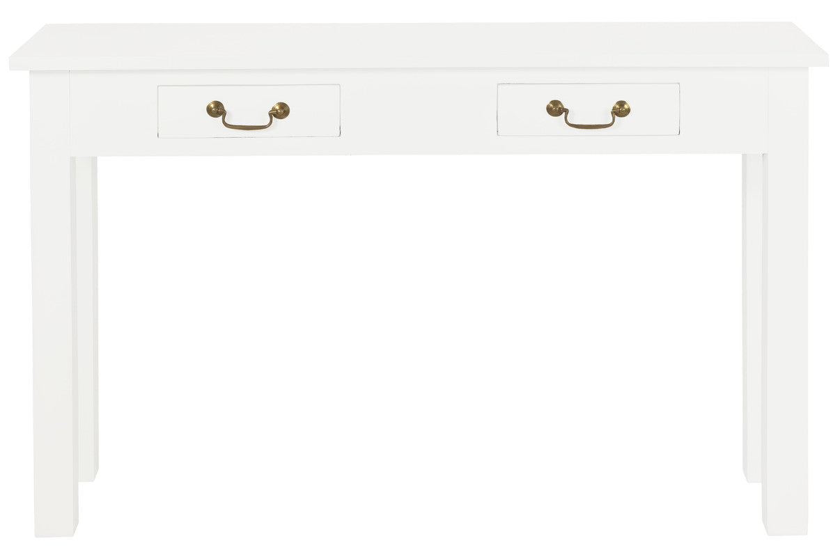 2 Drawer Straight Leg Sofa/Hall Table (White)