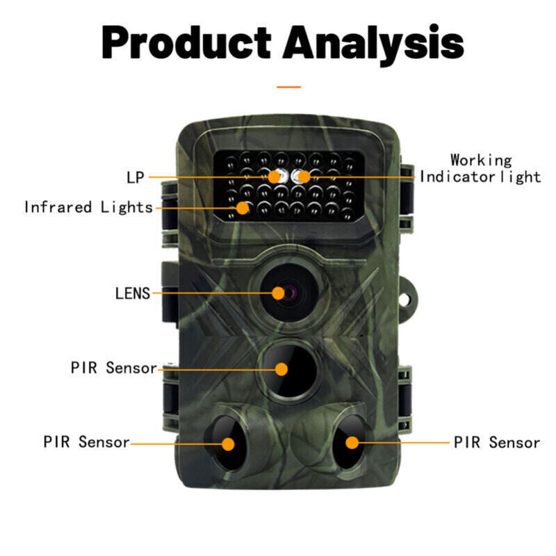 Trail Camera Game Wildlife Scouting Hunting Cam Night Vision 36MP 1080P