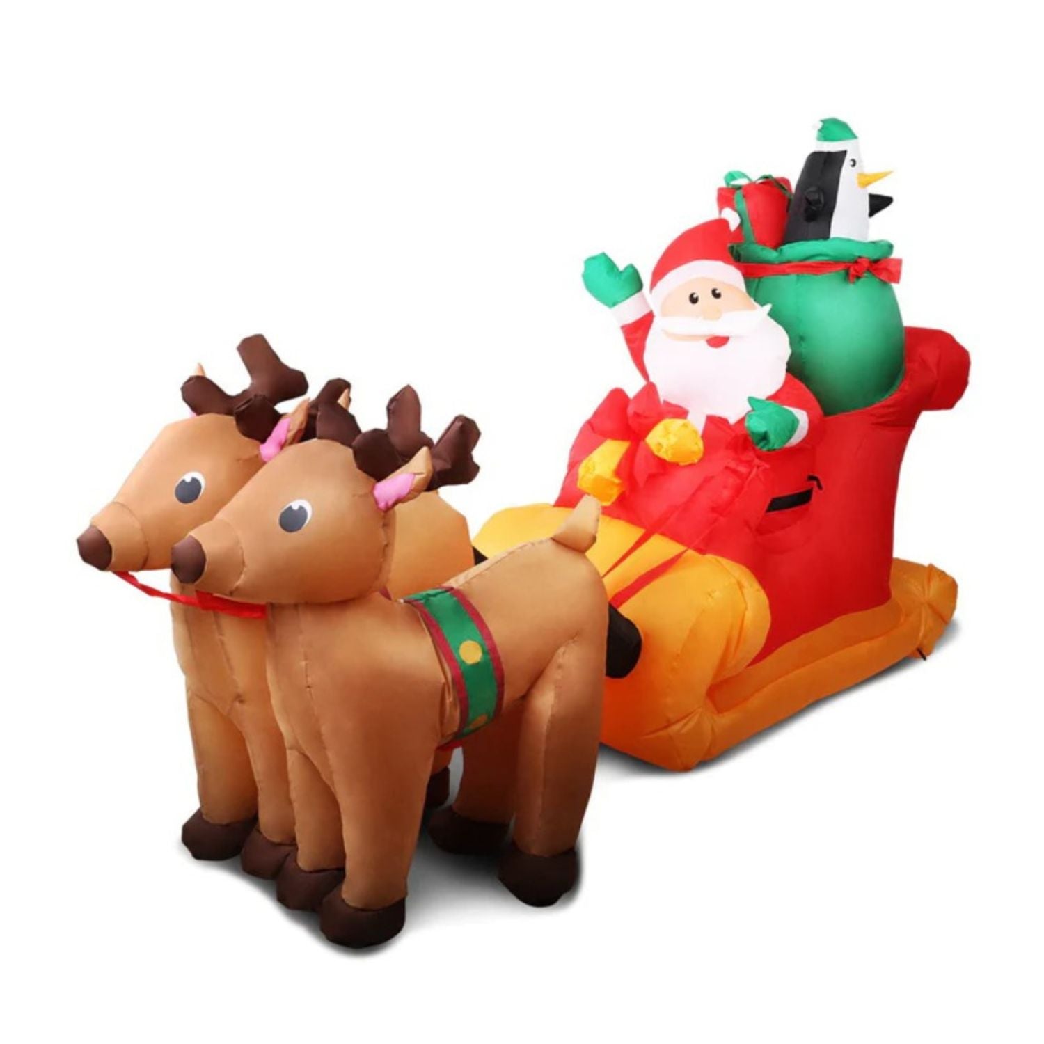 Festiss 2.2m Santa and Reindeer Christmas Inflatable with LED