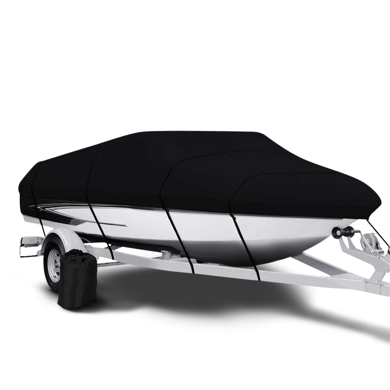 KILIROO 14-16 FT Waterproof Boat Cover (Black) KR-BC-100-TX