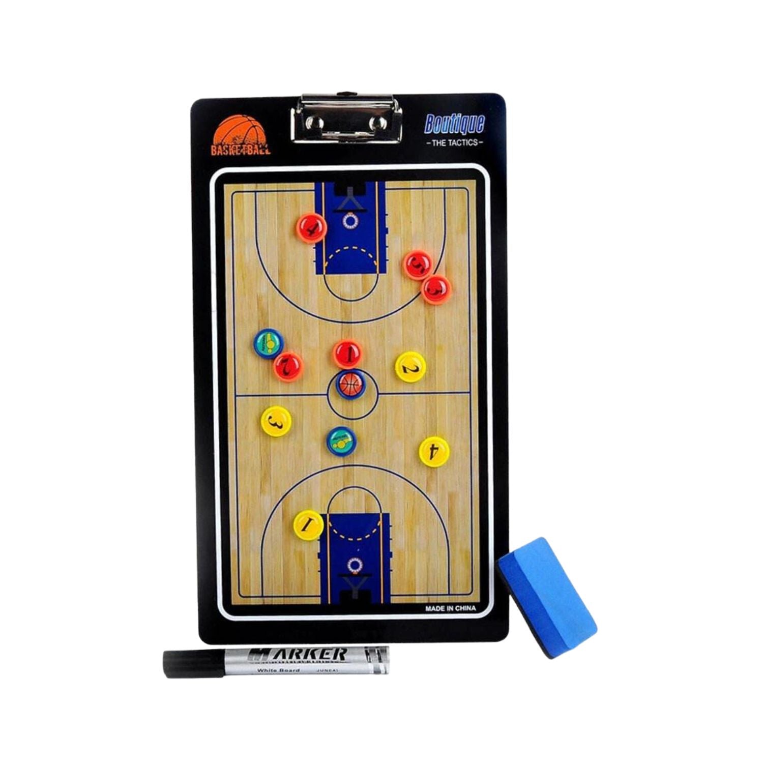 VERPEAK Foldable Basketball Coaching Board with Magnetic Number Pieces & Marker Pen (Black) VP-CB-100-YN