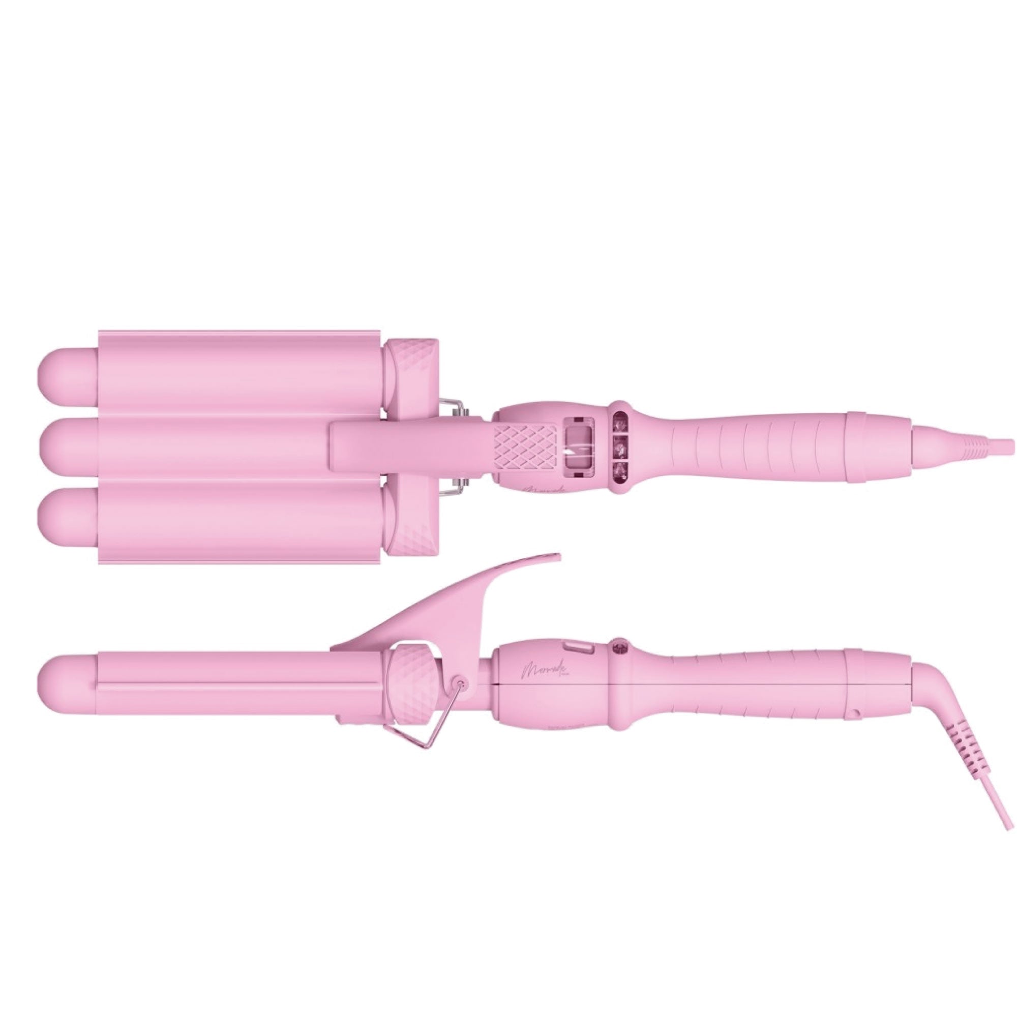 Mermade Hair Pro Waver Mini 25mm Pink 3 Barrel Styling Wand Mermaid Wave Tool