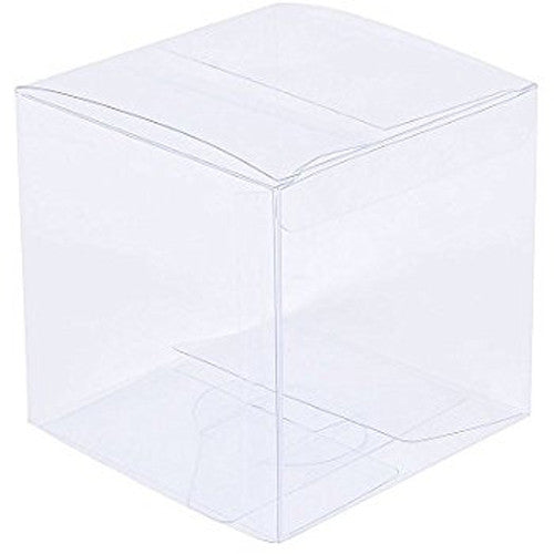 100 Pack of 10cm Square Cube PVC Box -  Product Showcase Clear Plastic Shop Display Storage Packaging Box