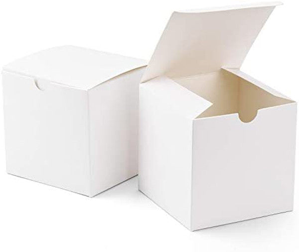 100 Pack of White 5x5x8cm Square Cube Card Gift Box - Folding Packaging Small rectangle/square Boxes for Wedding Jewelry Gift Party Favor Model Candy Chocolate Soap Box