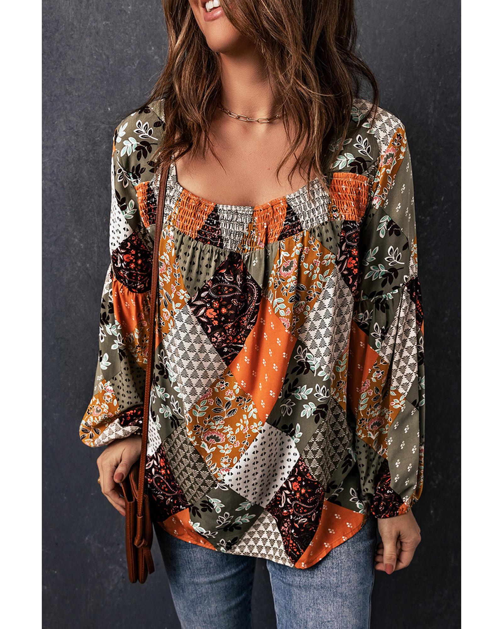 Azura Exchange Mixed Print Blouse - L