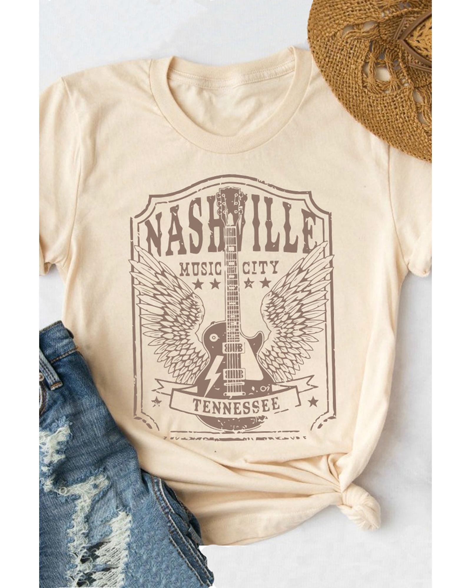 Azura Exchange NASHVILLE Graphic Print Short Sleeve T-Shirt - 2XL