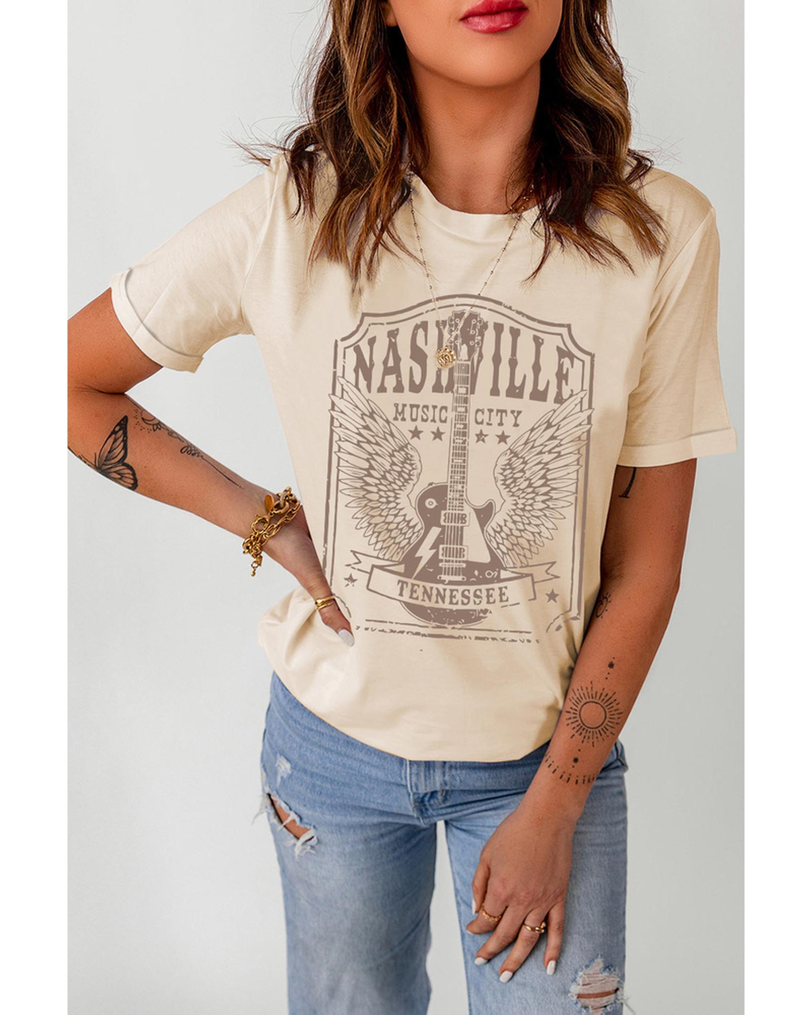 Azura Exchange NASHVILLE Graphic Print Short Sleeve T-Shirt - 2XL