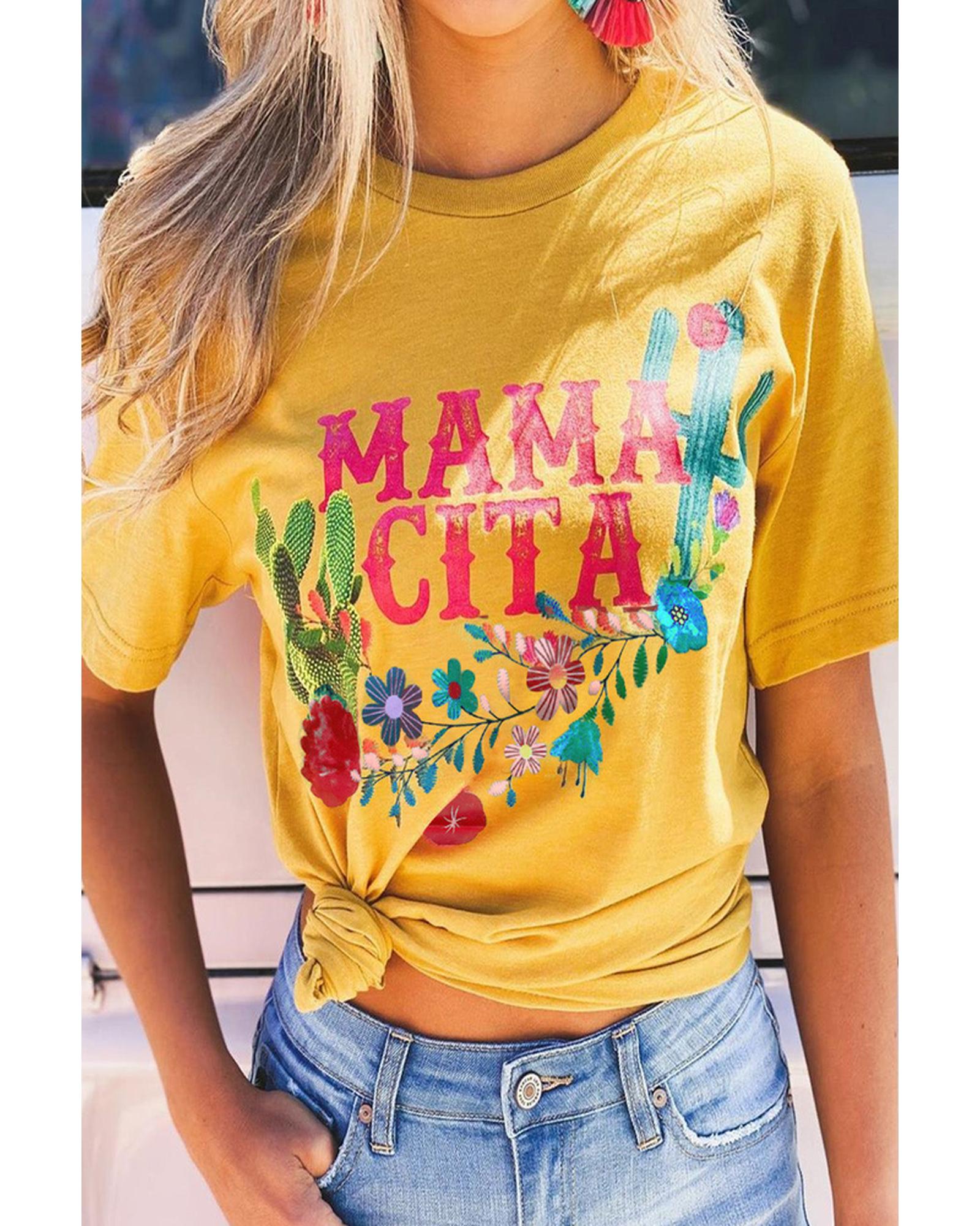 Azura Exchange Mamacita with Cactus Tee - S