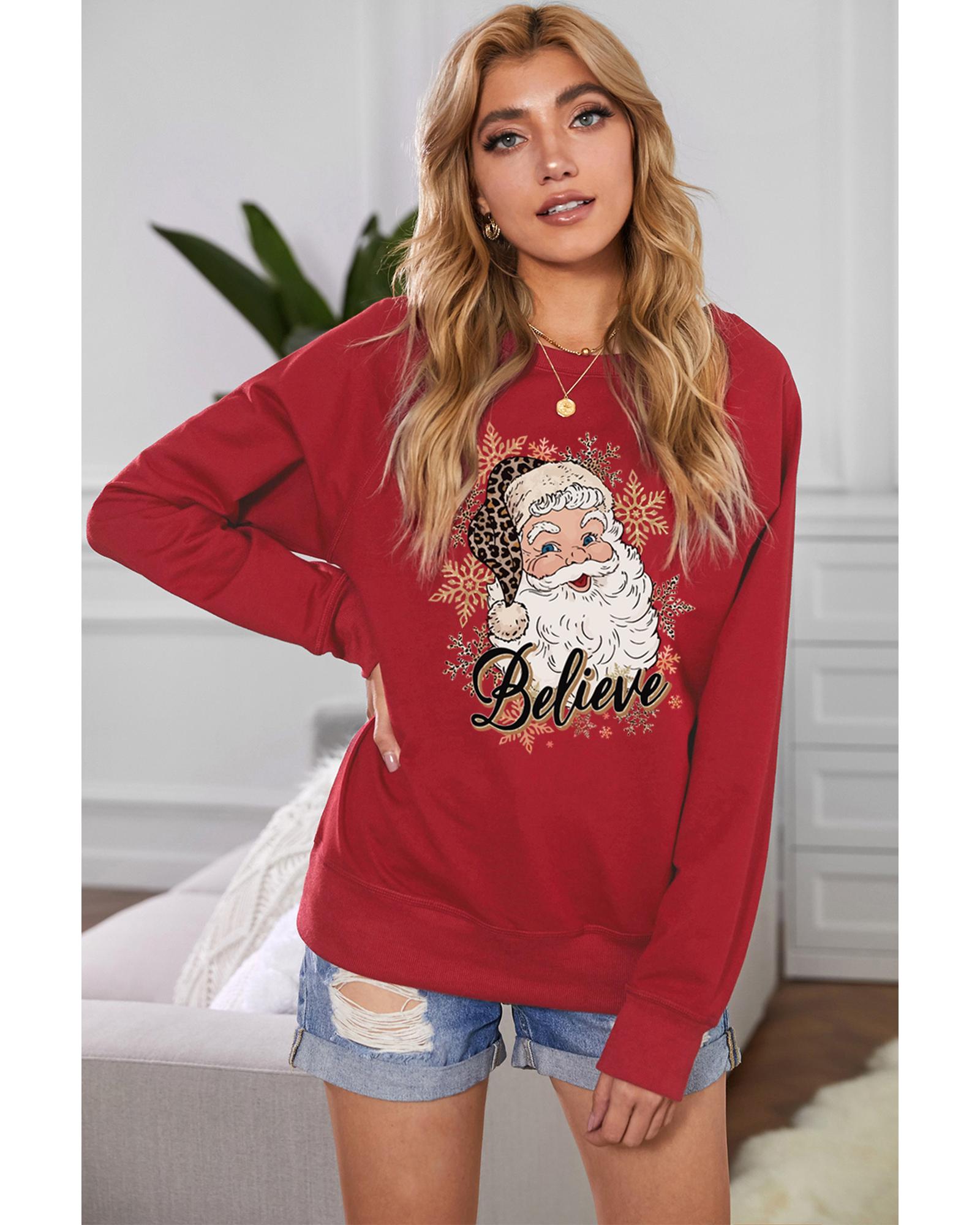 Azura Exchange Santa Claus Snowflake Graphic Sweatshirt - S