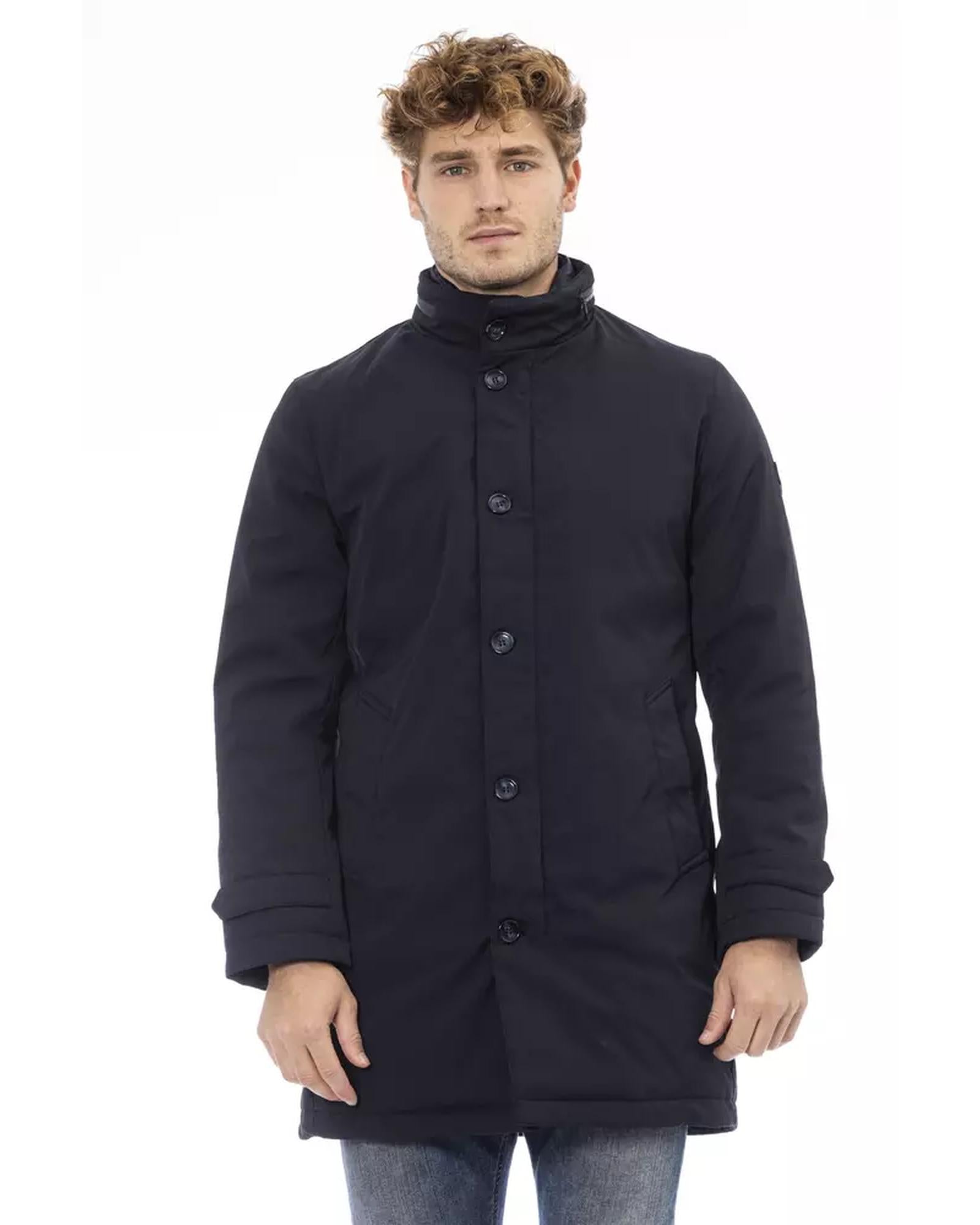 Long Jacket with External Welt Pockets and Front Closure 3XL Men