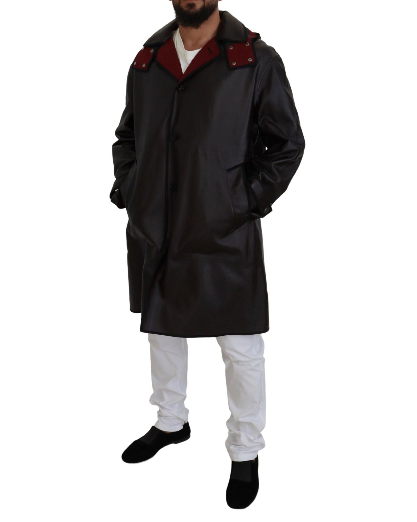 Hooded Parka Coat with Button Closure and Logo Details 46 IT Men