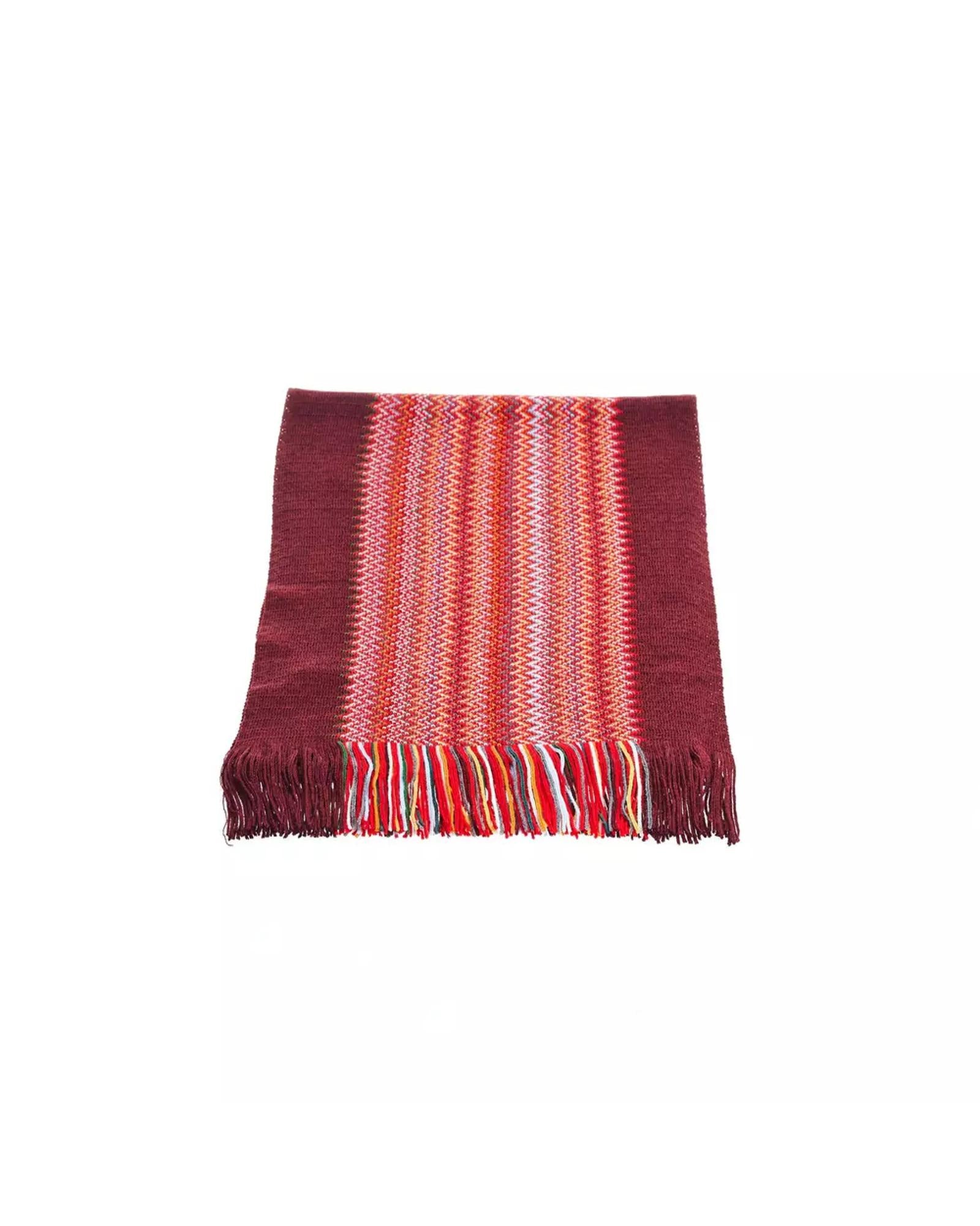 Geometric Pattern Fringed Scarf in Bright Colors One Size Men