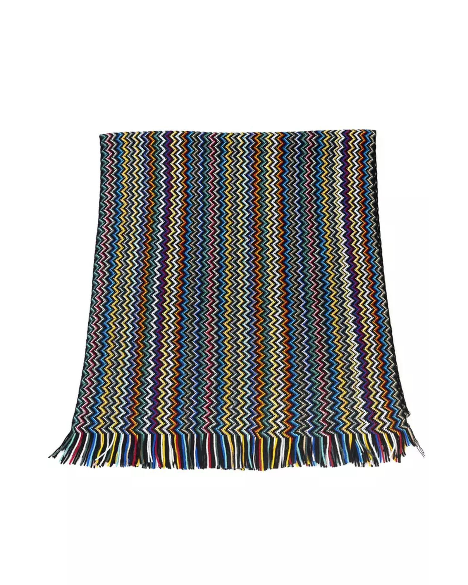 Geometric Fantasy Fringed Scarf One Size Men