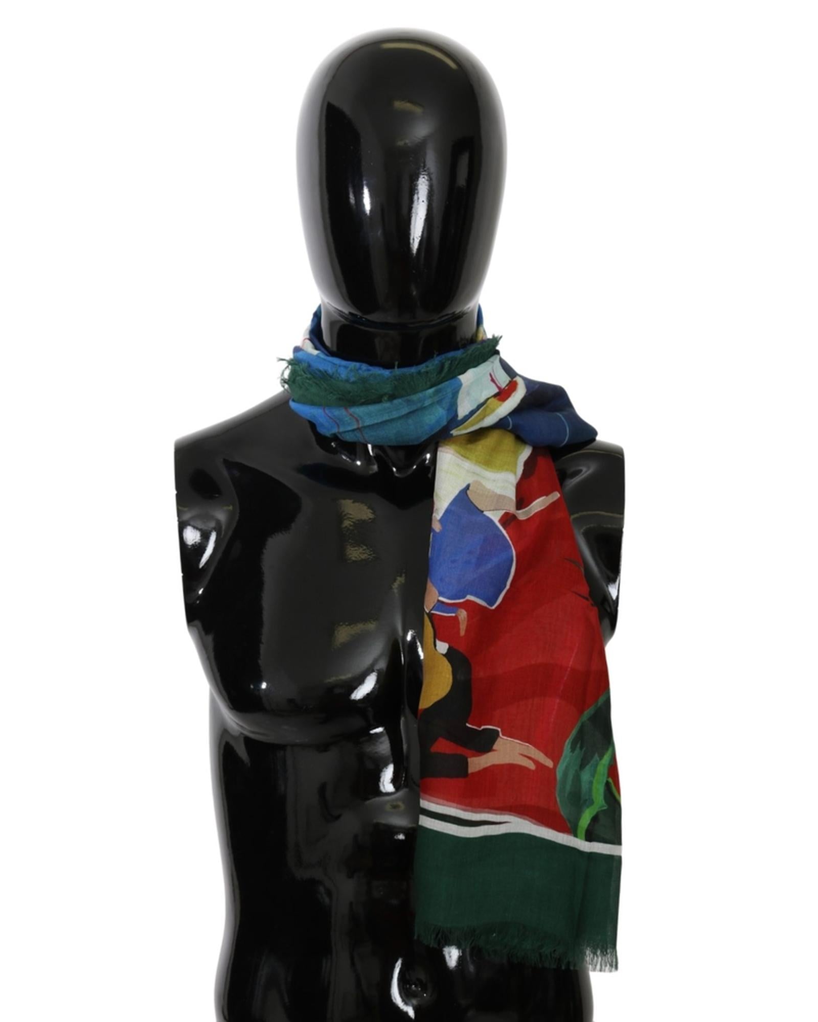 Dolce & Gabbana Mens Scarf - Multicolor Sorrento Print One Size Men