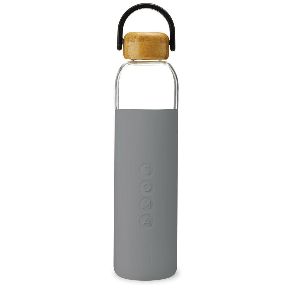 Soma Eco Bamboo Glass Water Bottle Grey 740ml BPA Free