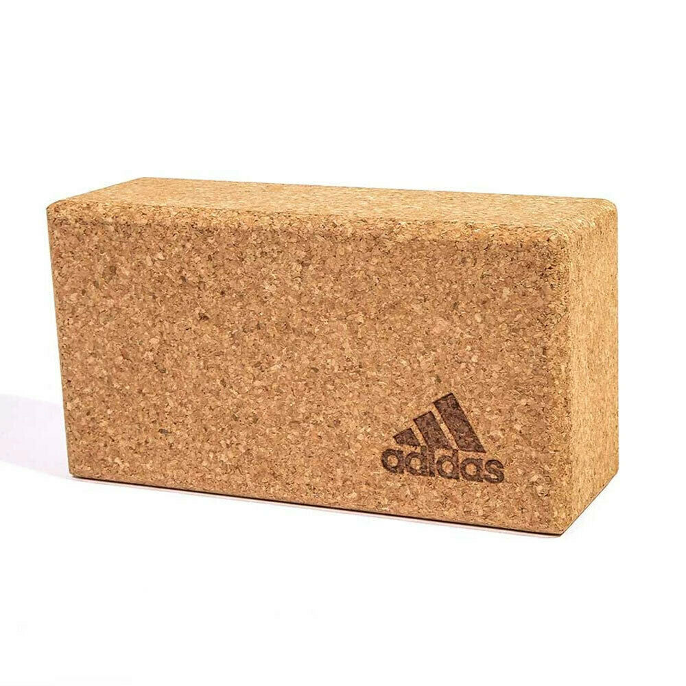 Adidas Yoga Cork Block Home Gym Fitness Exercise Pilates Tool Brick - Brown