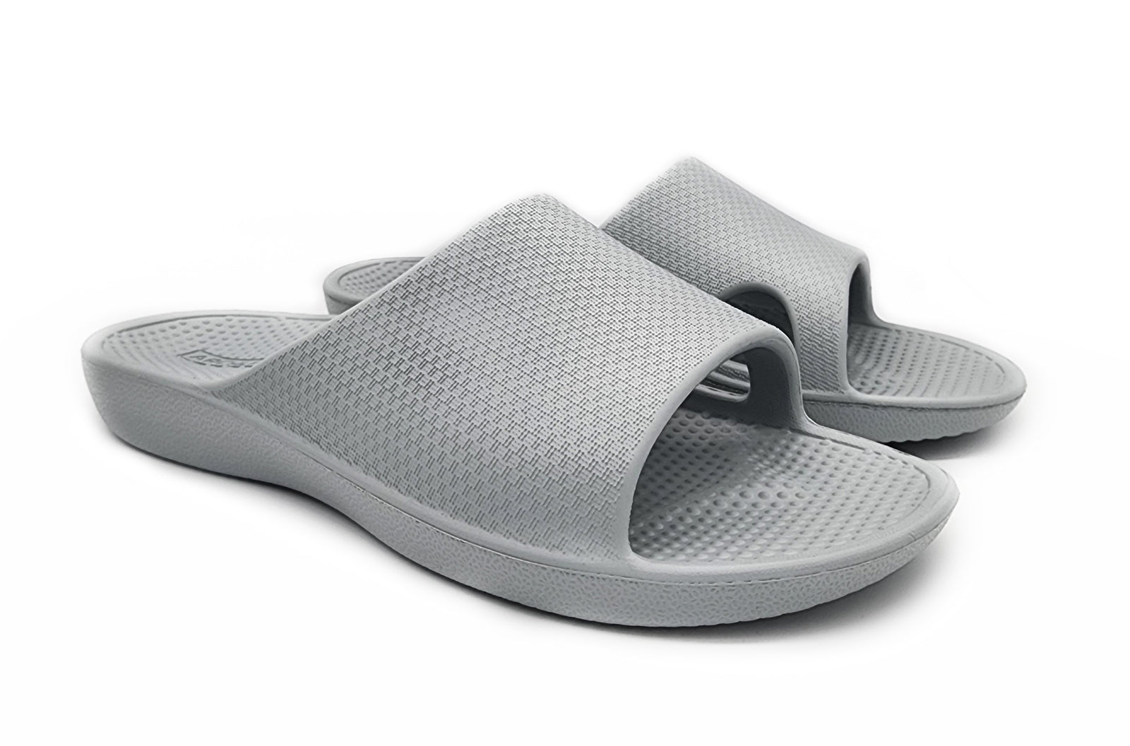 Archline Rebound Orthotic Slides Flip Flop Thongs Slip On Arch Support - Stone Grey - Euro 36