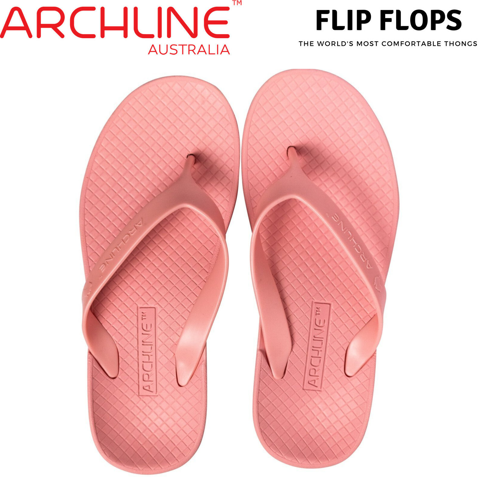 ARCHLINE Orthotic Thongs Arch Support Shoes Flip Flops - Pastel Pink - EUR 37