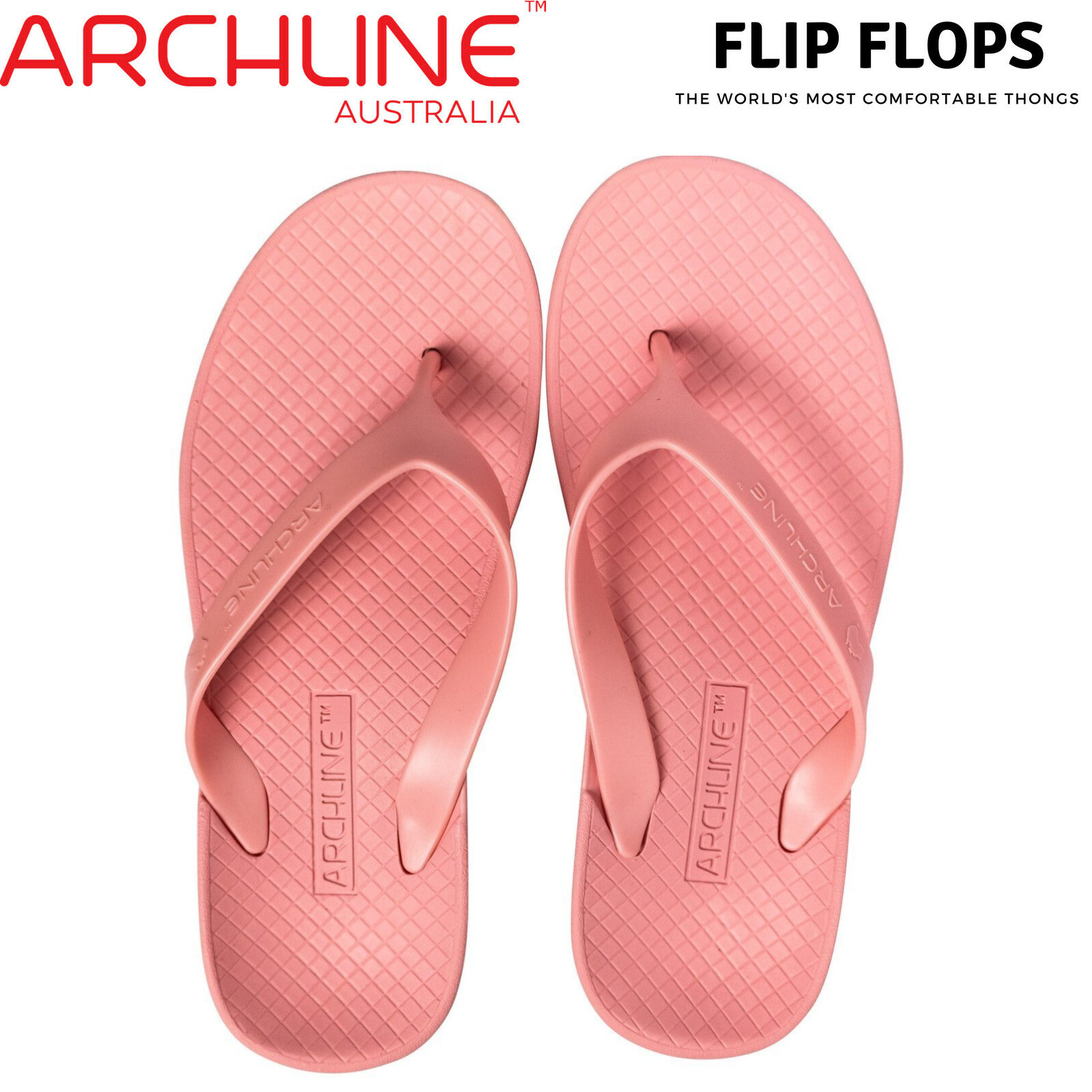 ARCHLINE Orthotic Thongs Arch Support Shoes Flip Flops - Pastel Pink - EUR 40