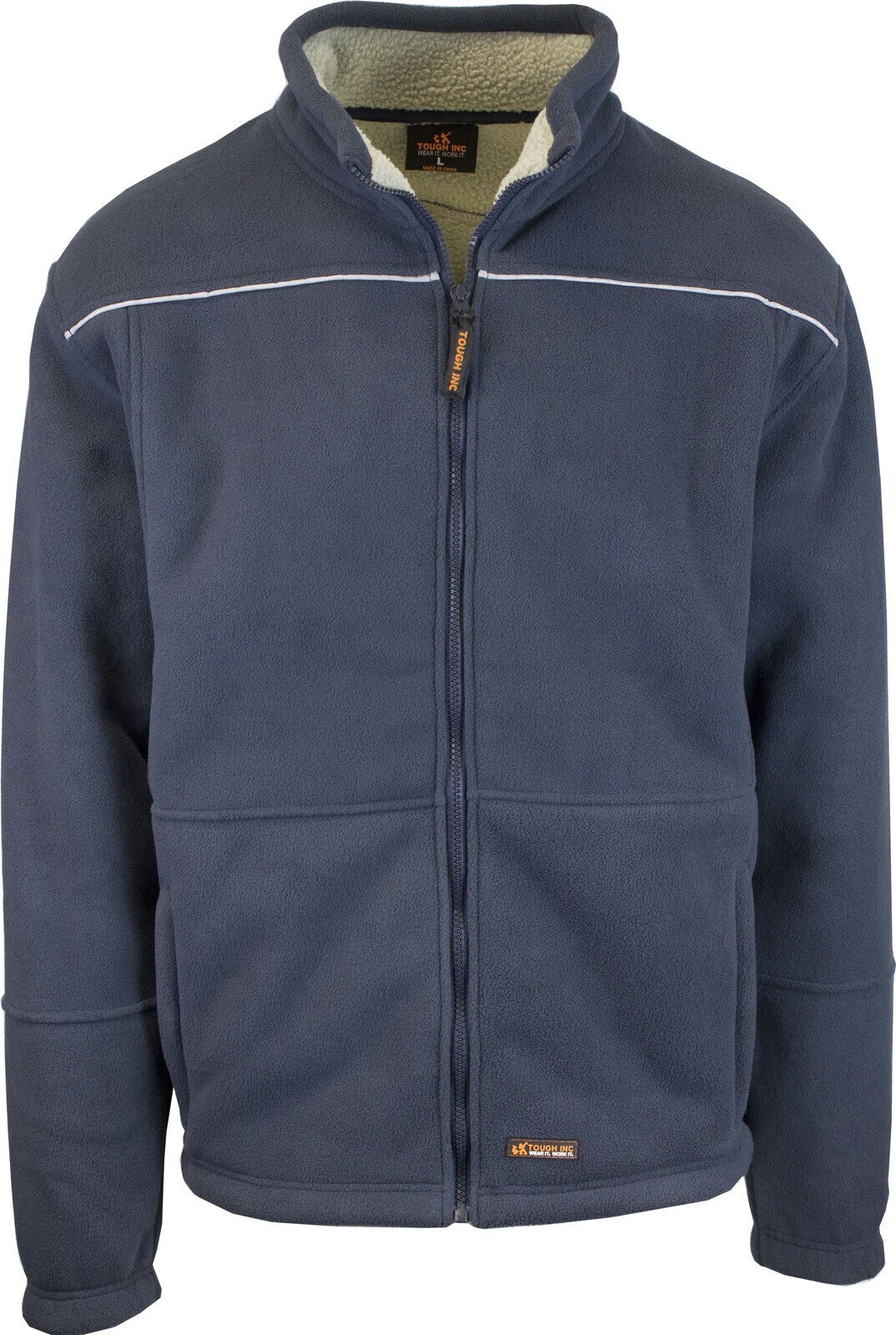 Mens Full Zip Sherpa Polar Fleece Jumper Lined Warm Winter Jacket Pullover  - M