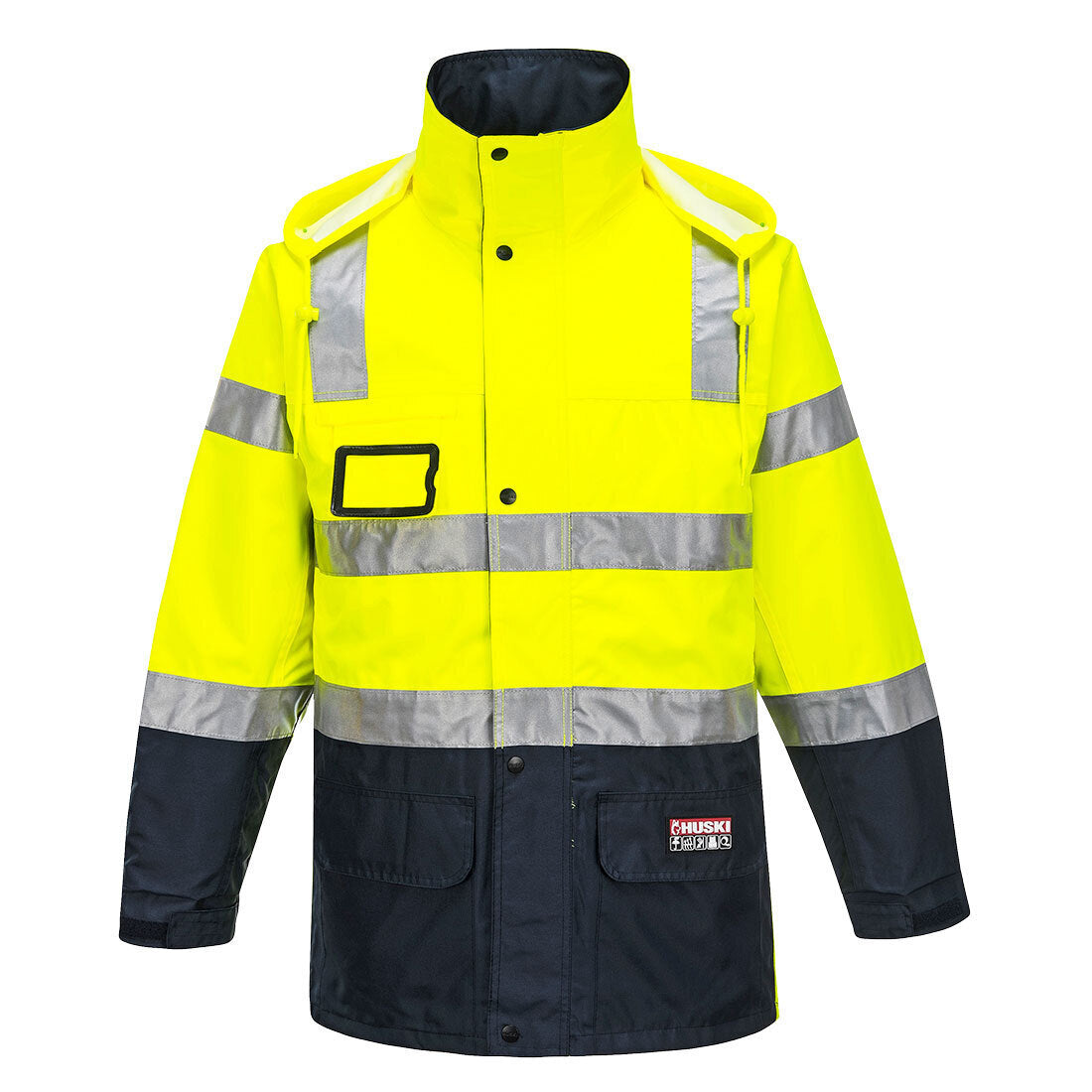 HUSKI Transit Hi Vis Waterproof Jacket Industrial Workwear Reflective UPF 50+ - Yellow - 5XL (127cm)