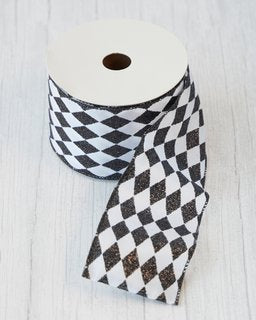 Ribbon Roll Black/White 6.35cm