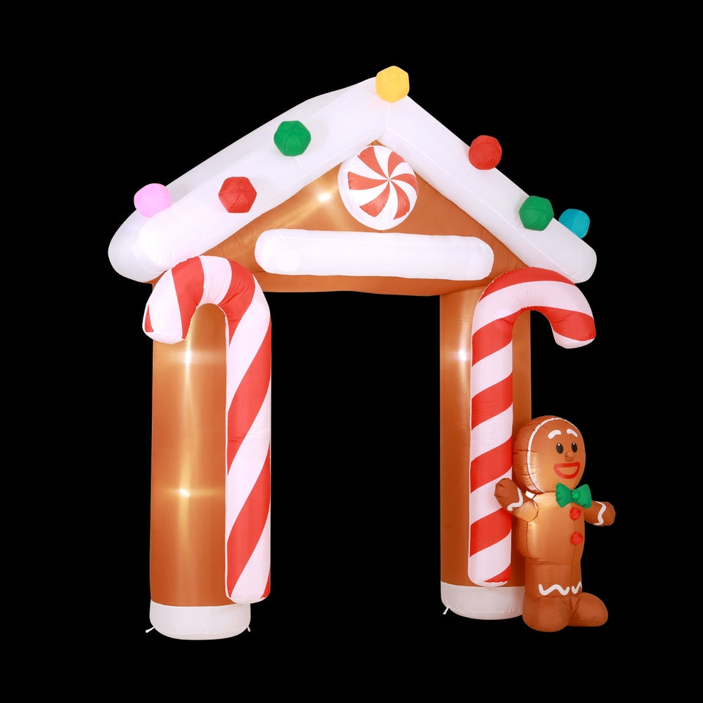 Jingle Jollys Christmas Inflatable Archwary Ginger 2.8M Illuminated Decorations