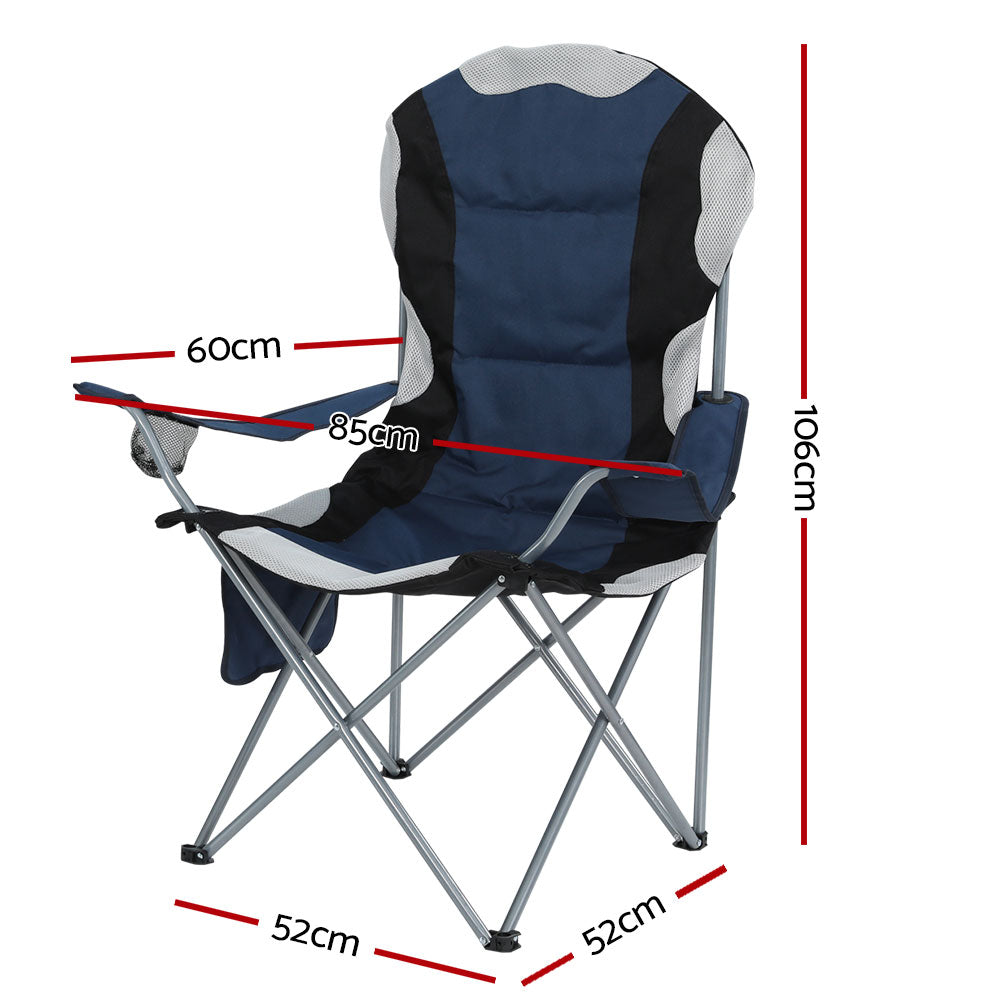 Weisshorn Camping Folding Chair Portable Outdoor Hiking Fishing Picnic Navy 2pcs