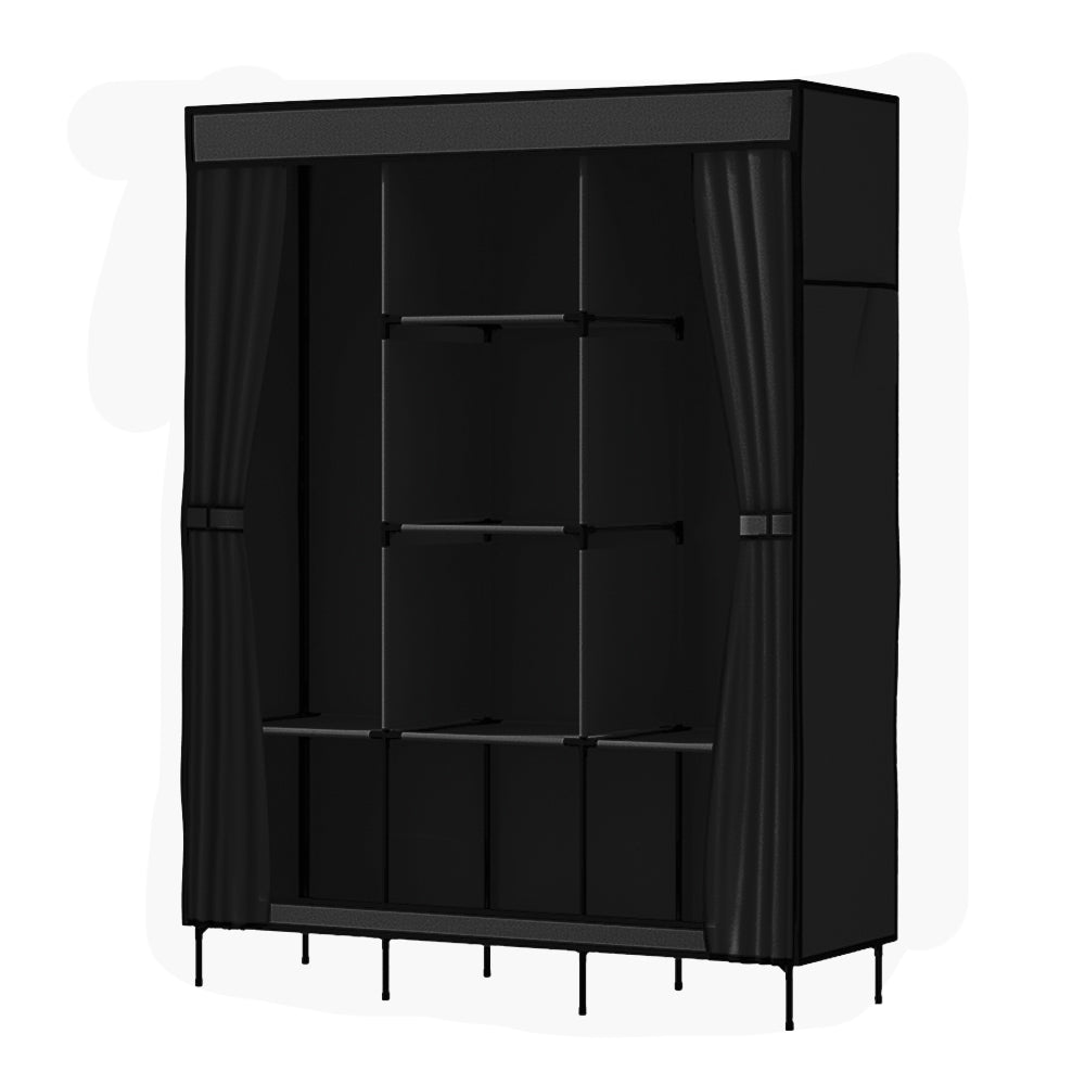 Artiss Large Portable Clothes Closet Wardrobe with Shelf Black