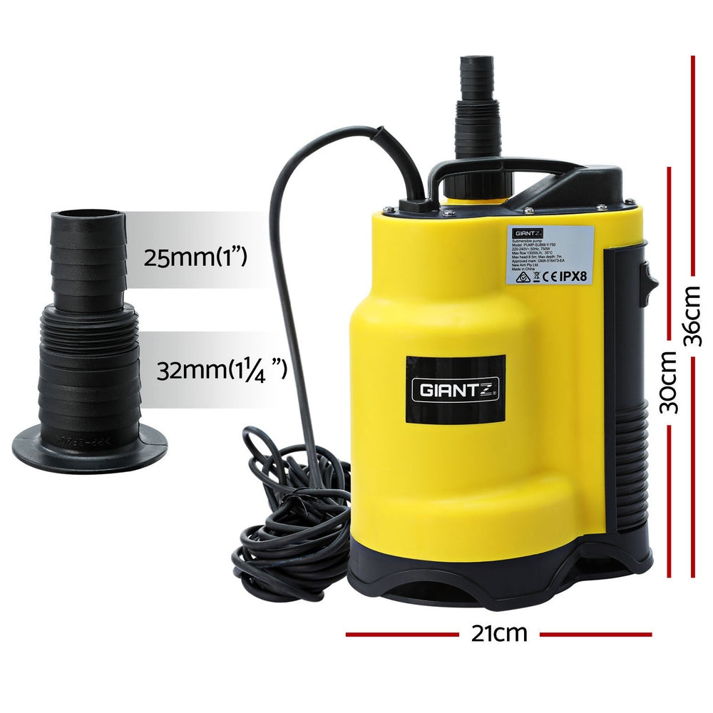 Giantz Garden Water Submersible Pump 750W Dirty Bore Sewerage Tank Well Steel