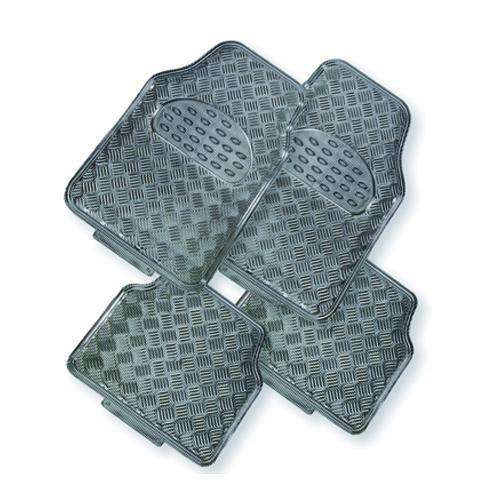 VENOM 4-Piece Car Mat - CARBON [Rubber/Aluminium Look]