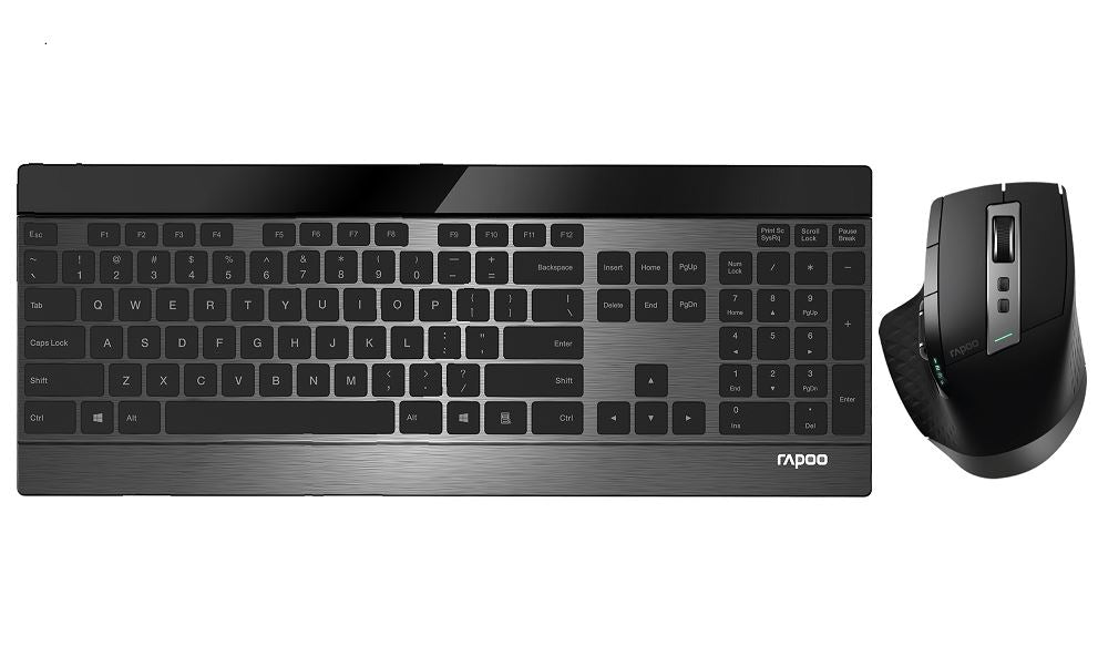 RAPOO 9900M Multi-mode Wireless Ultra-slim Keyboard & Mouse - Bluetooth 3.0, 4.0, 2.4G Multi-Mode Switch, Ultra-Slim Keys, Adjustable DPI