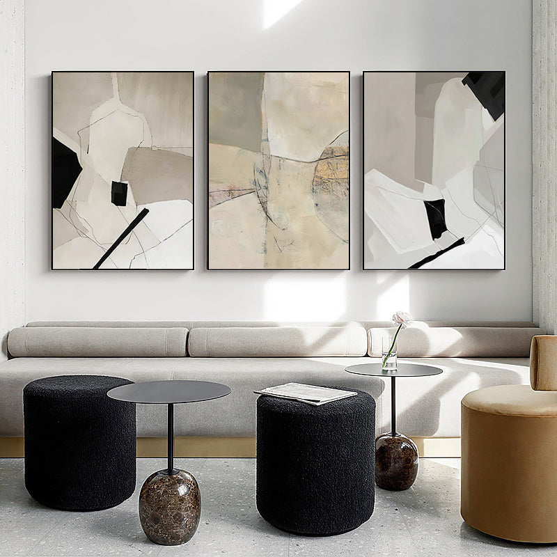 Wall Art 80cmx120cm Modern Abstract 3 Sets Black Frame Canvas