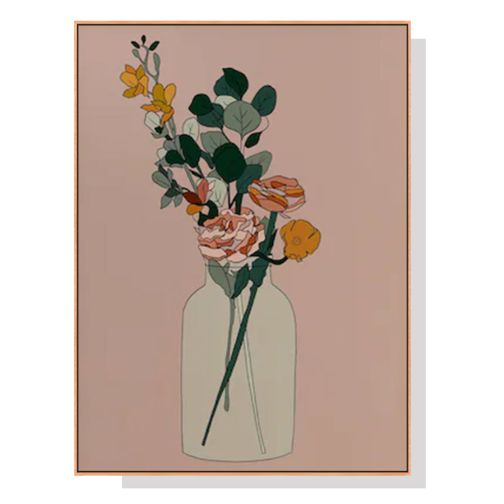 Wall Art 70cmx100cm Boho Floral Wood Frame Canvas