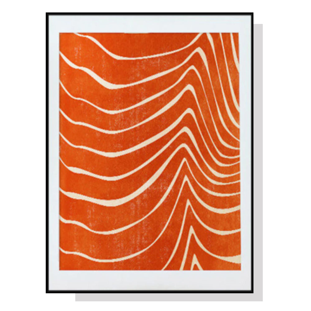 Wall Art 50cmx70cm Abstract Orange Black Frame Canvas