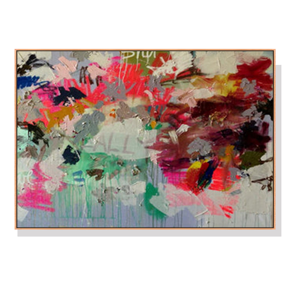 Wall Art 60cmx90cm Abstract Free Flow Wood Frame Canvas