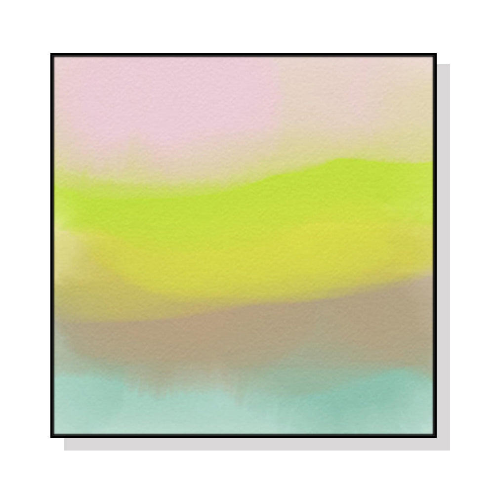 Wall Art 80cmx80cm Colorful Watercolor Black Frame Canvas