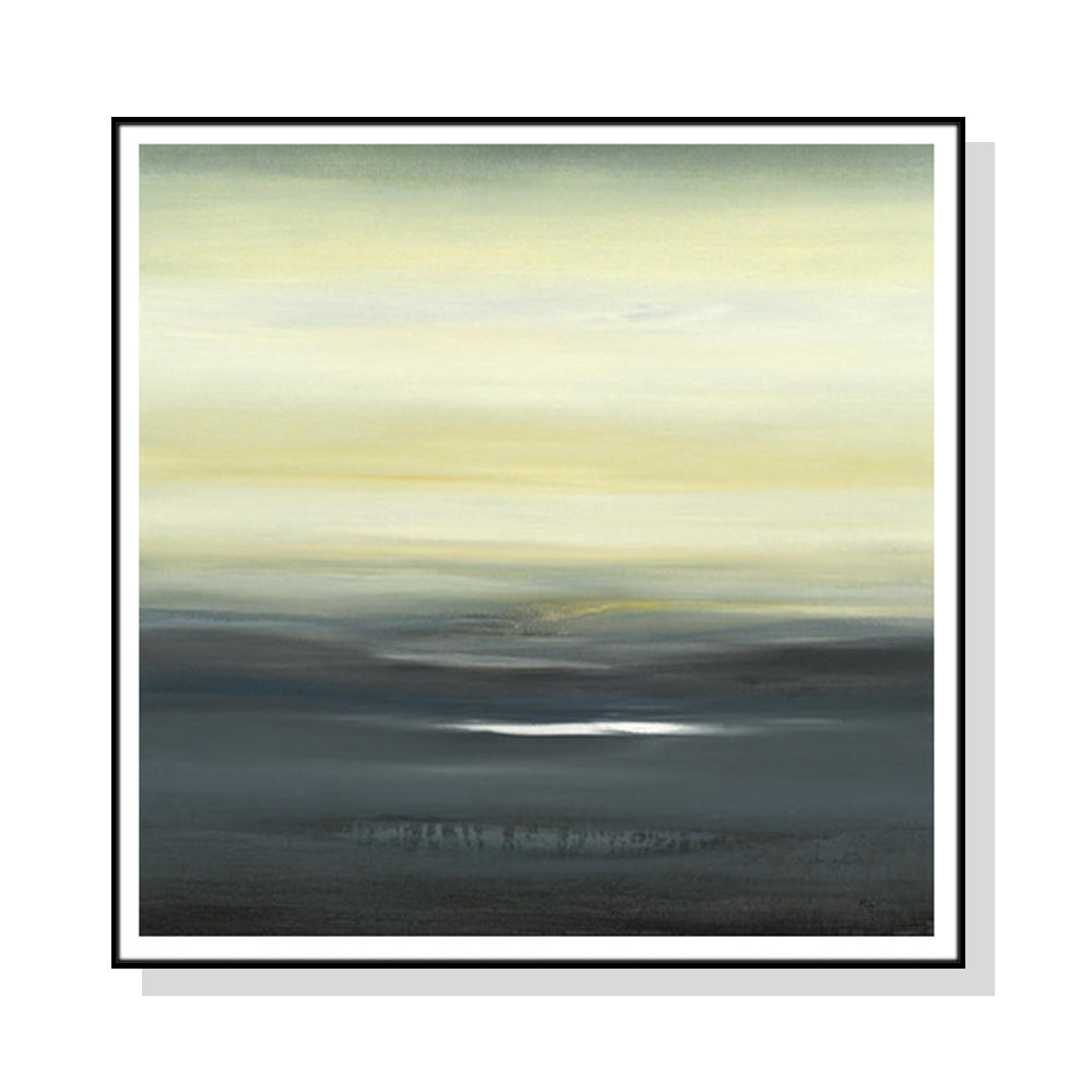 Wall Art 80cmx80cm Land of Serenity Black Frame Canvas