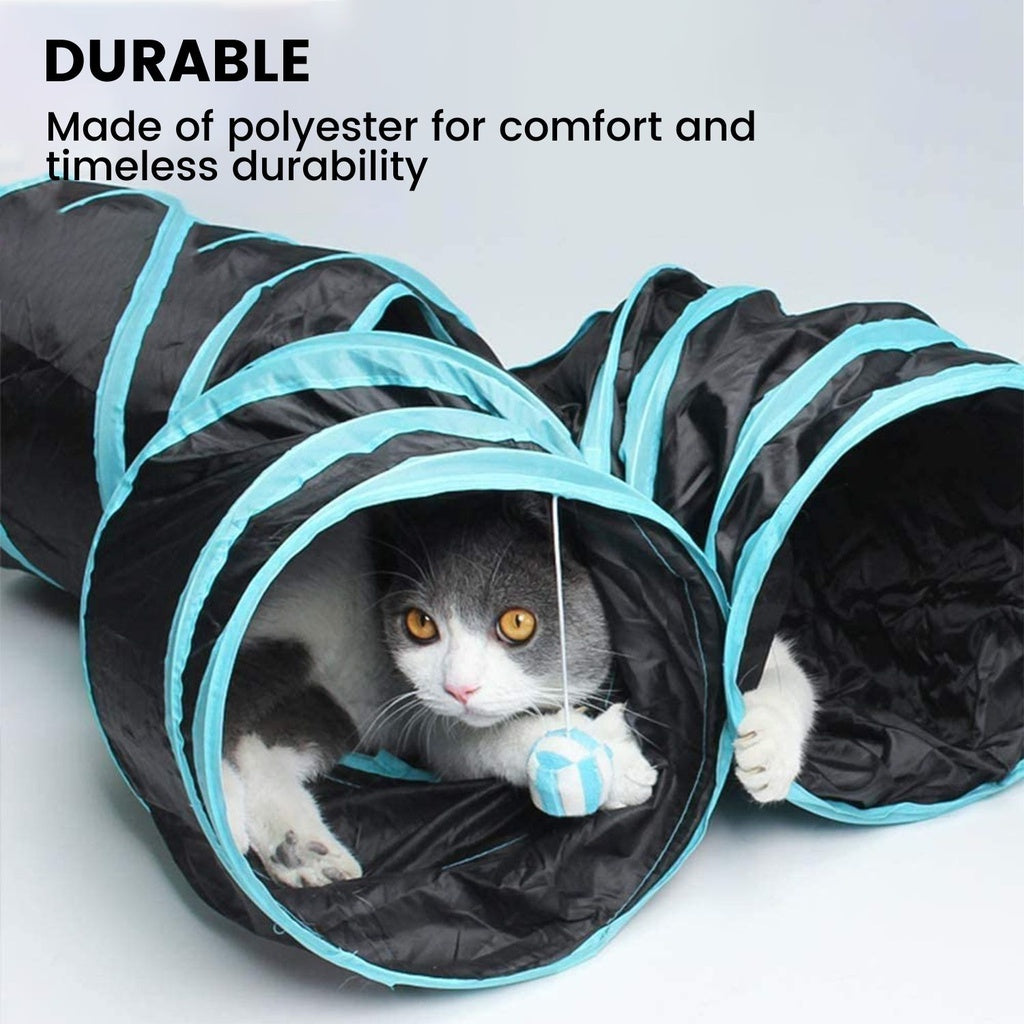 Floofi 4 Holes Cat Tunnel (Blue)