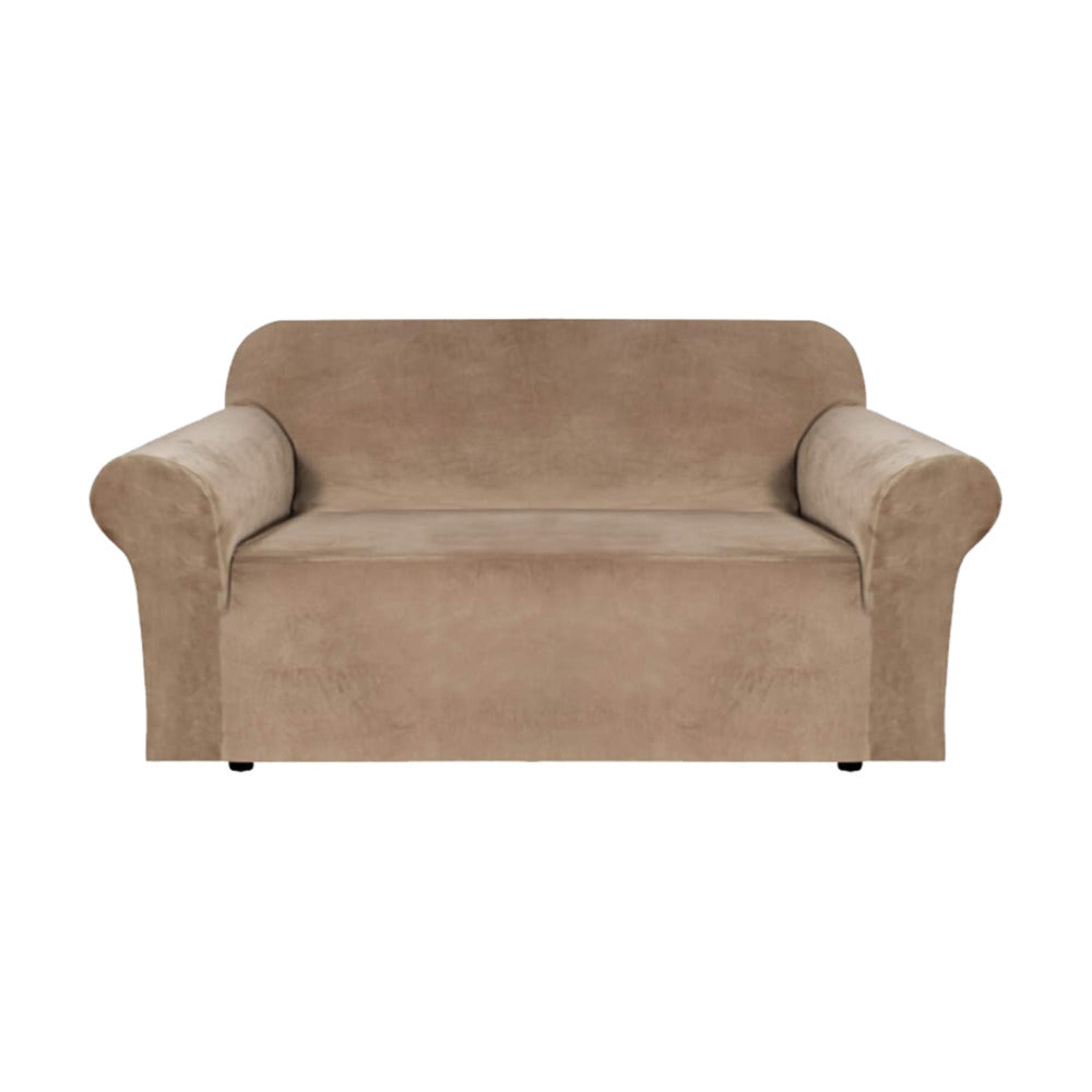 GOMINIMO Velvet Sofa Cover 2 Seater (Blush Brown)