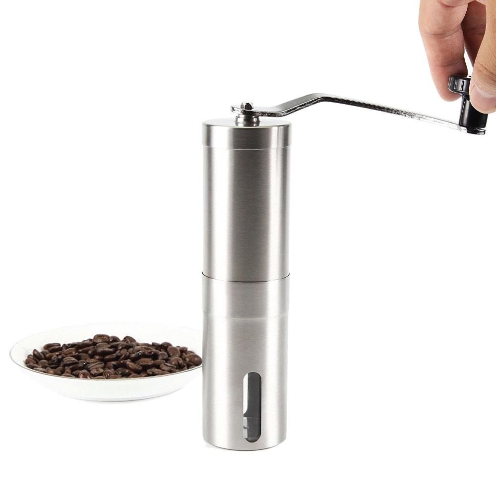 Coffee Bean Grinder - Stainless Steel Ceramic Burr Manual Hand Crank Nut Mill