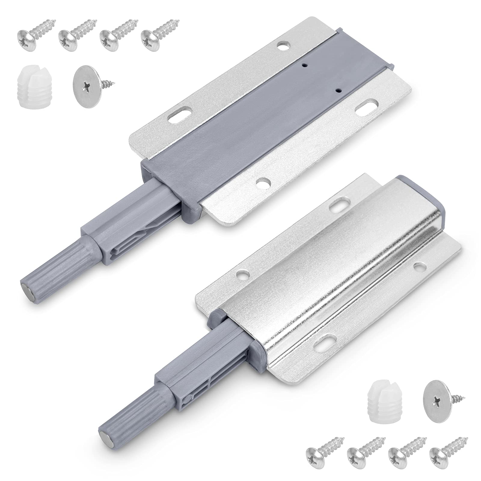 2x Magnetic Push Latches for Cabinets Push to Open Kitchen Hardware for Drawer Cupboard Wardrobe Closet