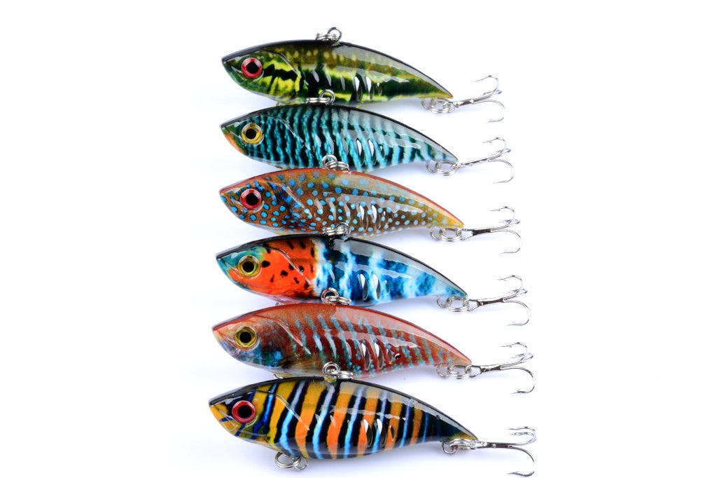 6x 6.5cm Vib Bait Fishing Lure Lures Hook Tackle Saltwater