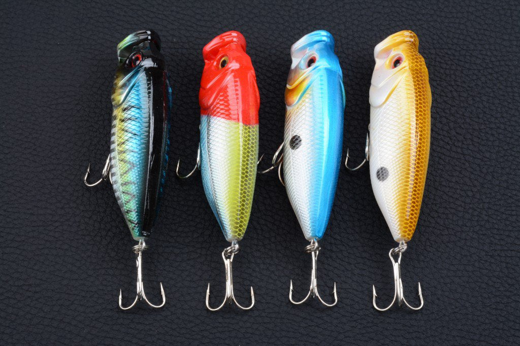 4X 8cm Popper Poppers Fishing Lure Lures Surface Tackle Fresh Saltwater