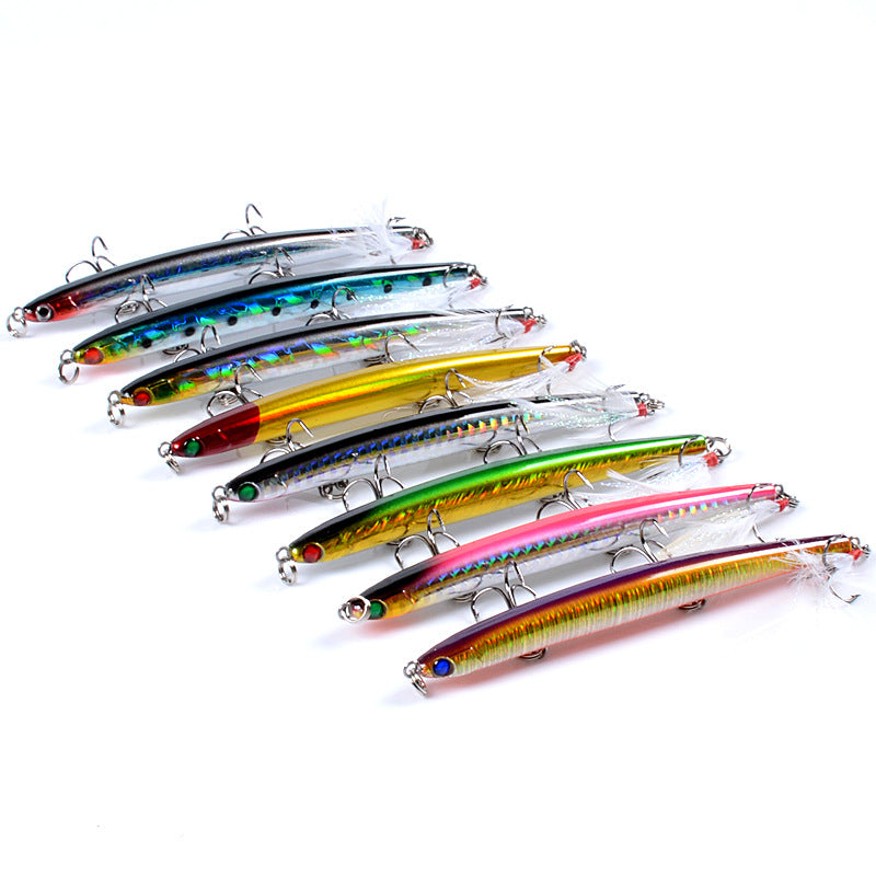 8x Popper Minnow 11.7cm Fishing Lure Lures Surface Tackle Fresh Saltwater