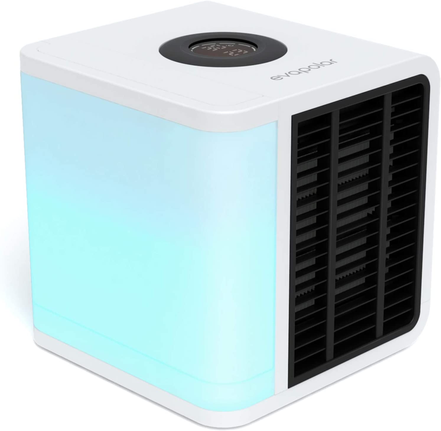 Evapolar evaLIGHT Plus Personal Portable Air Cooler and Humidifier, Desktop Cooling Fan, for Home and Office, with USB Connectivity and Colorful Built-in LED Light, White (EV-1500)