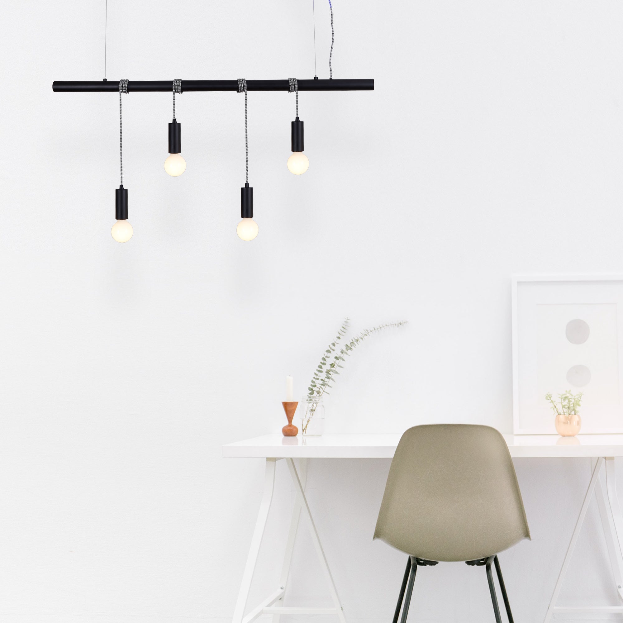 Bikkel 4 Lights Pendant Light - Black