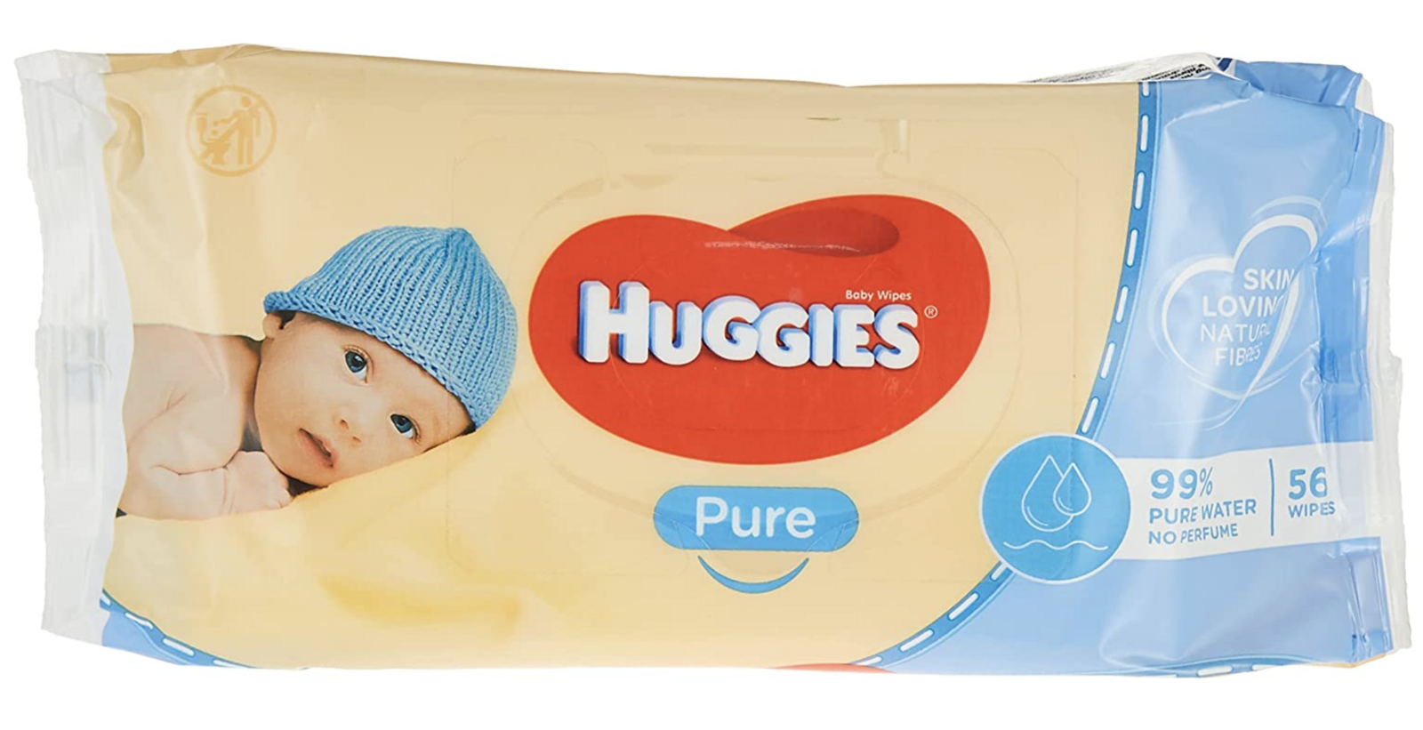 Huggies Pk56 Baby Wipes Pure Unscented Sticky Top